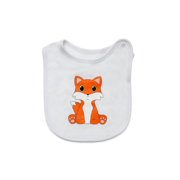 Our Fox logo FoxE baby bib / drool cloth.