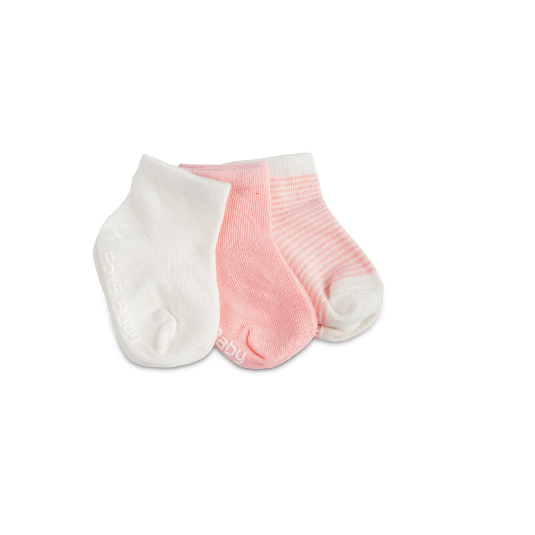 3 pack of pink soft modal cotton baby socks.