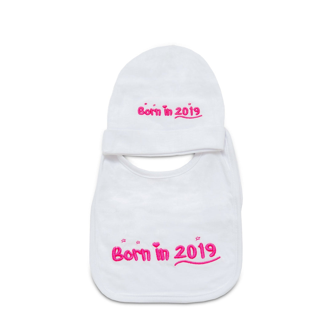 Born In 2019 Baby bib and Beanie gift set - FoxE Baby