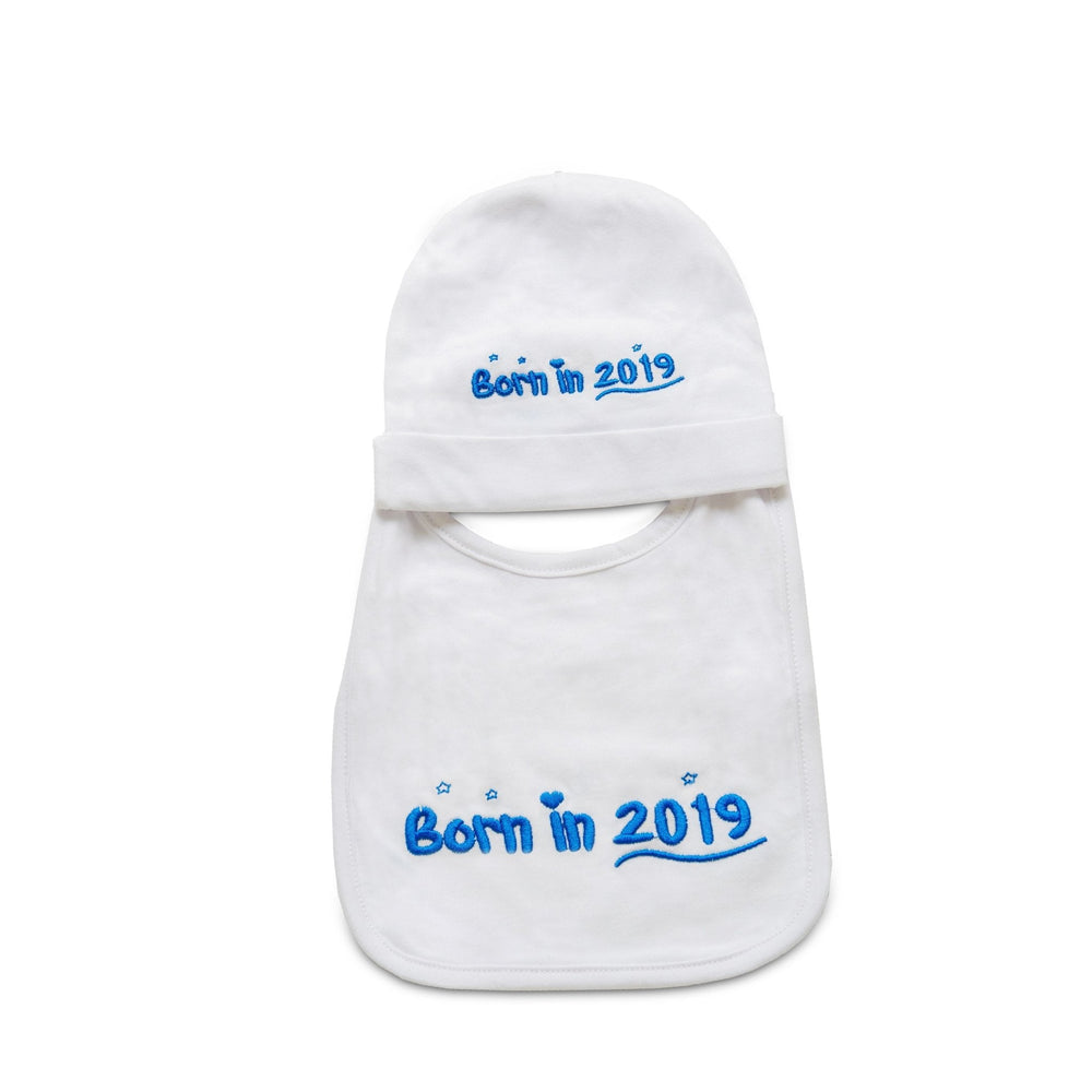 Born In 2019 Baby bib and Beanie gift set - FoxE Baby