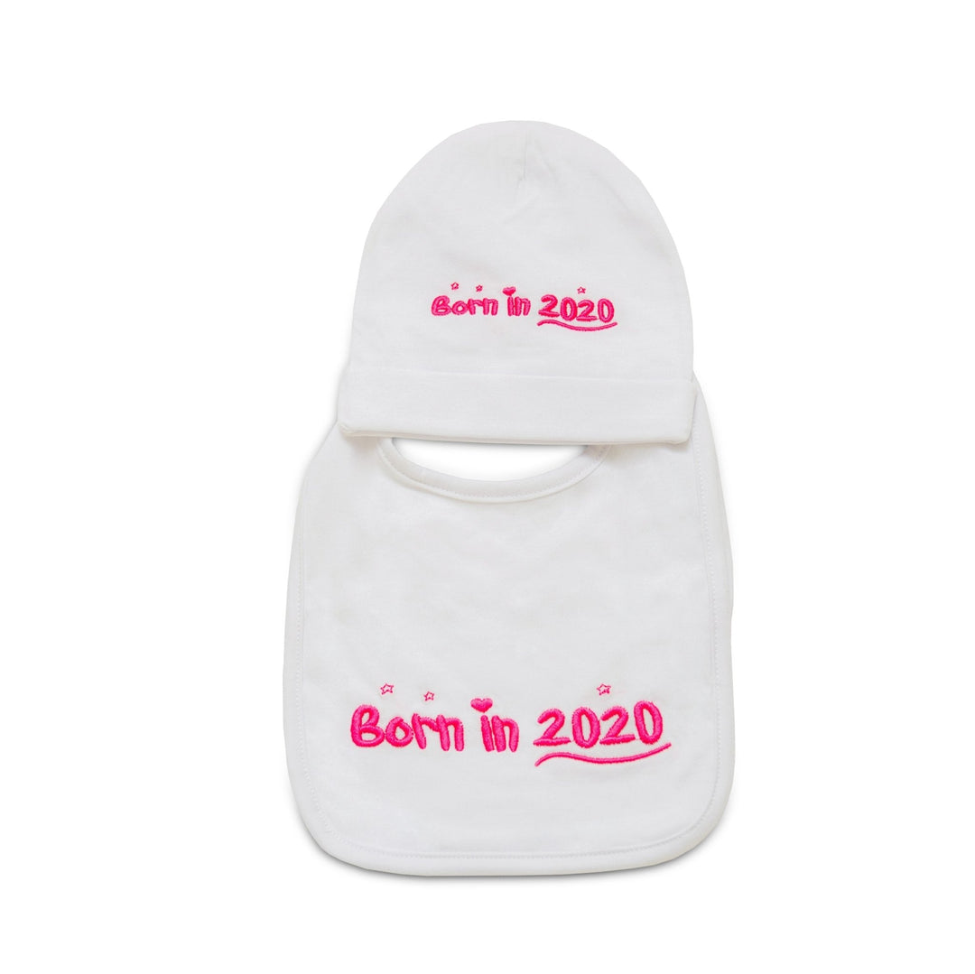 Born In 2020 Baby bib and Beanie gift set - FoxE Baby