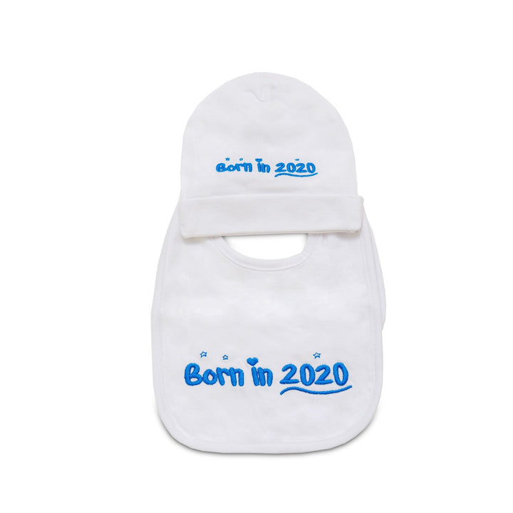 Born In 2020 Baby bib and Beanie gift set - FoxE Baby