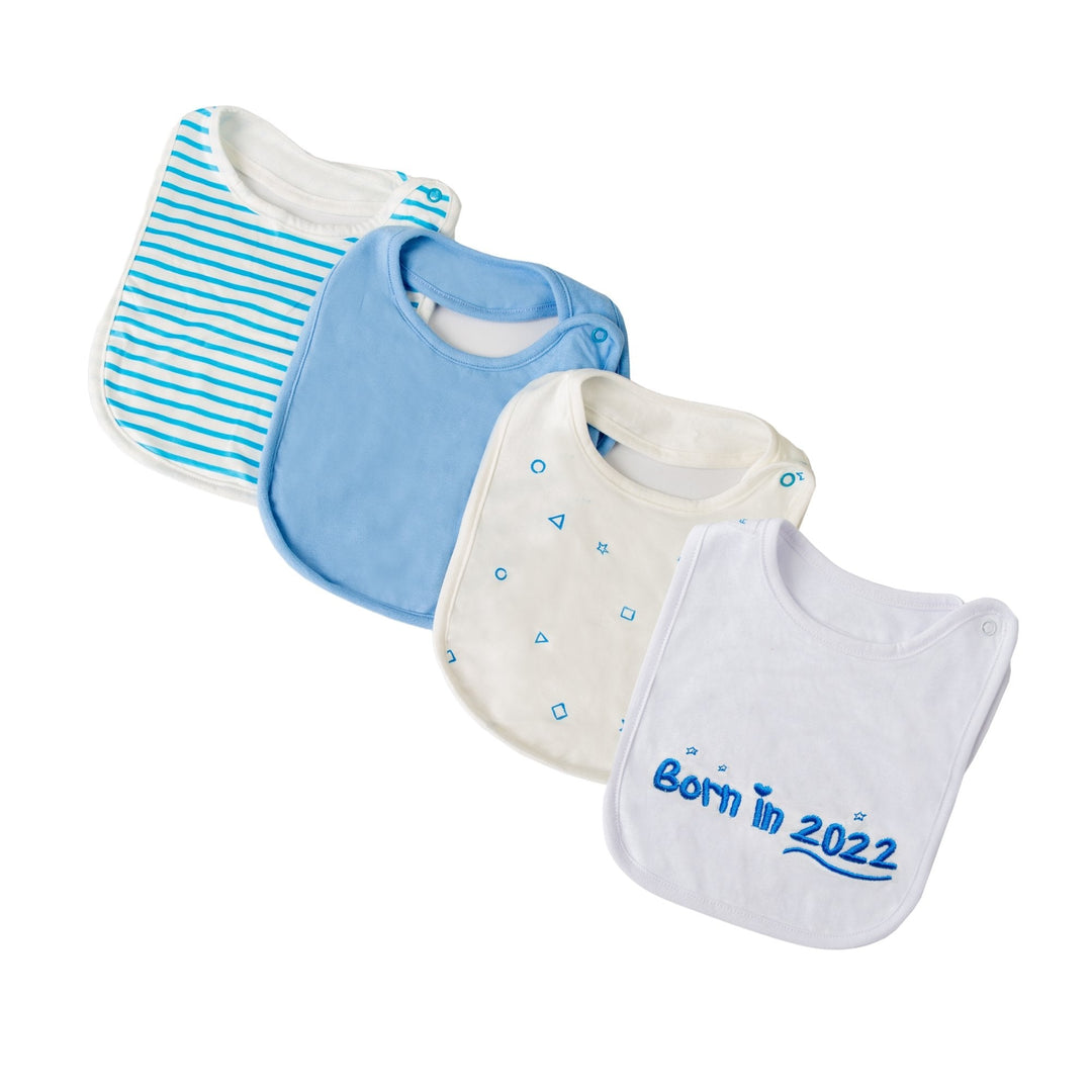 Born in 2022 4 pack of baby bibs & Drool cloths - FoxE Baby