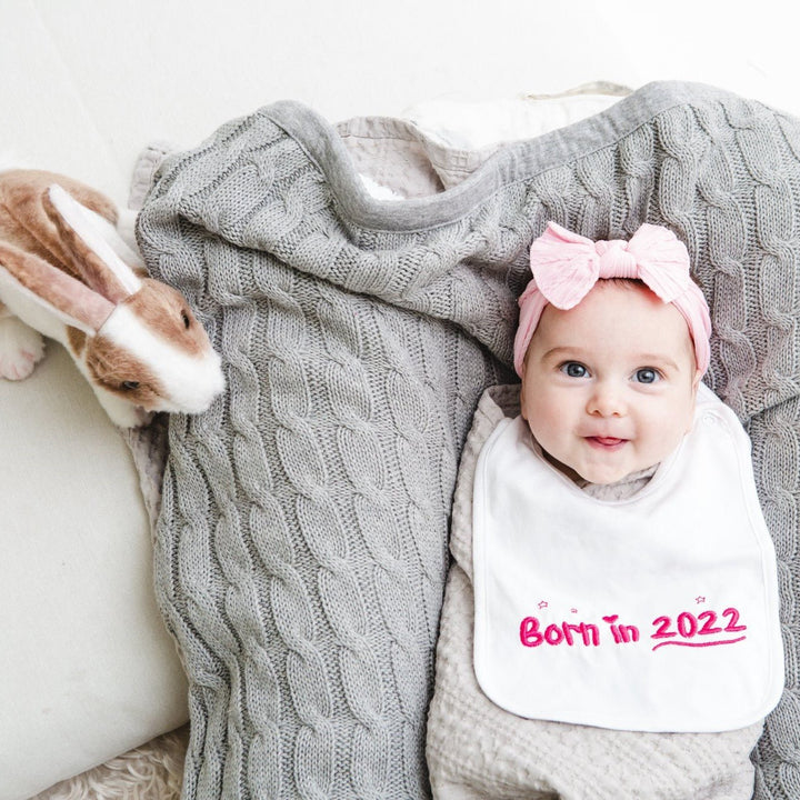 Born in 2022 4 pack of baby bibs & Drool cloths - FoxE Baby
