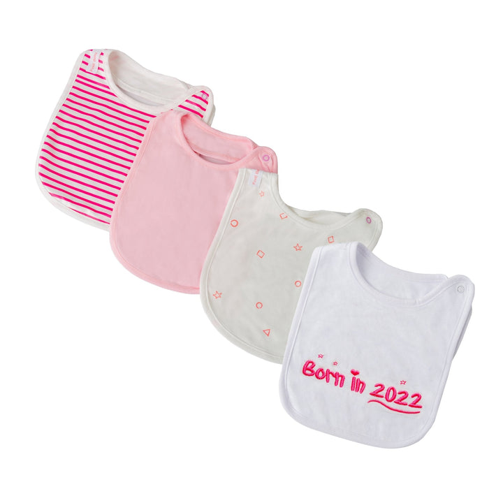 Born in 2022 4 pack of baby bibs & Drool cloths - FoxE Baby