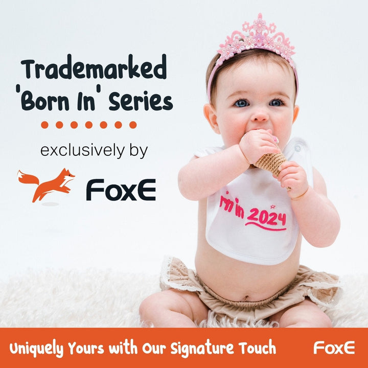 Born In 2024 Bib and Beanie set - FoxE Baby